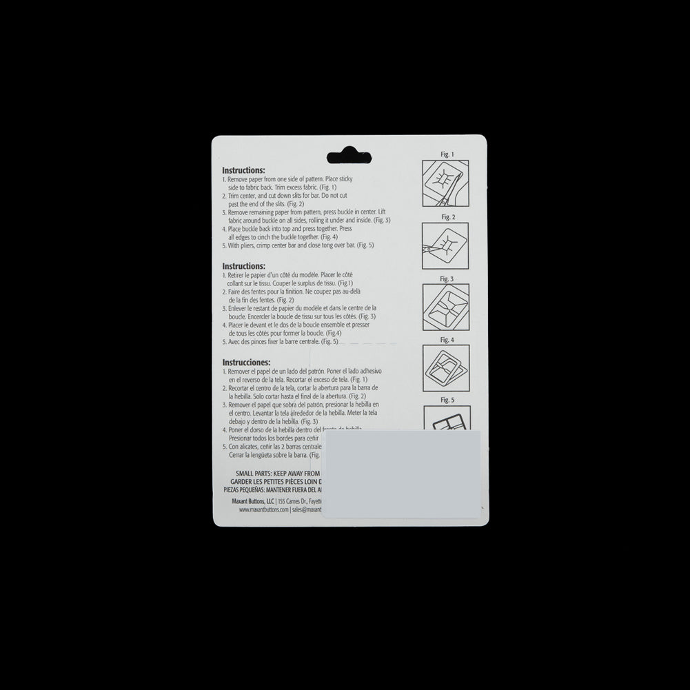 Maxant Rectangular Buckle Cover Kit - 0.75" Detail Maxant Rectangular Buckle Cover Kit - 0.75" Detail