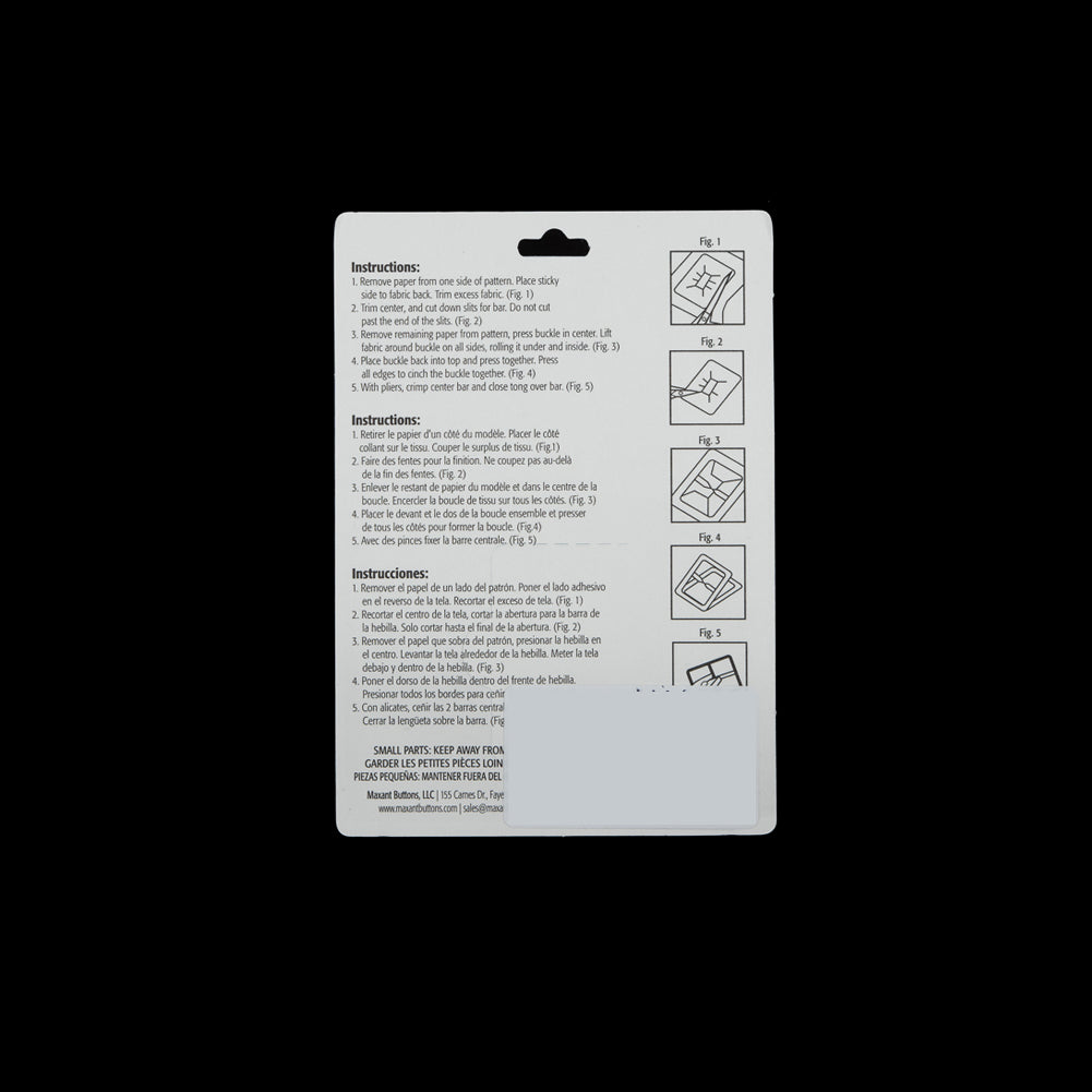 Maxant Rectangular Buckle Cover Kit with Tong - 2" Detail Maxant Rectangular Buckle Cover Kit with Tong - 2" Detail