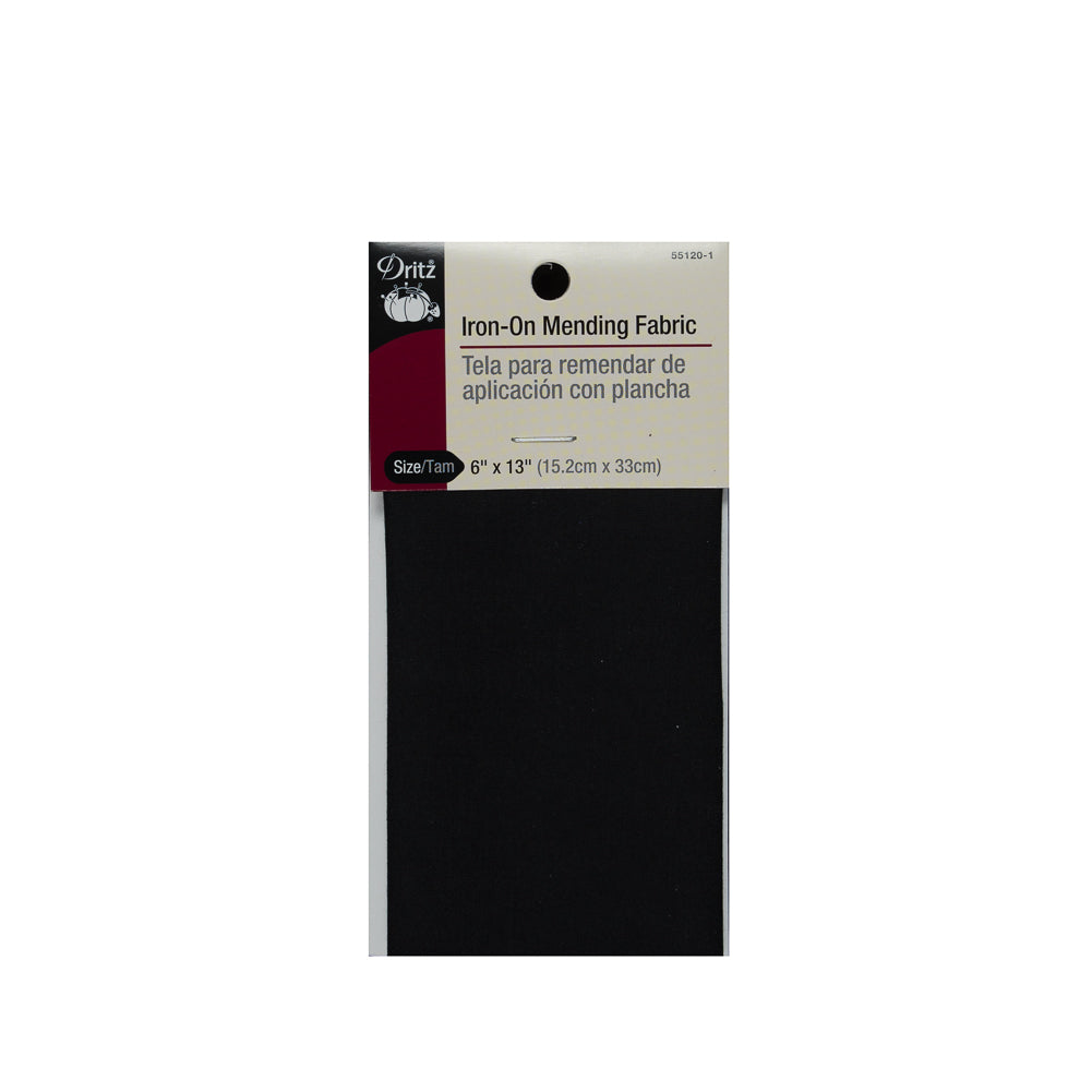 Black Iron-On Mending Fabric - 6" x 13" Black Iron-On Mending Fabric - 6" x 13"