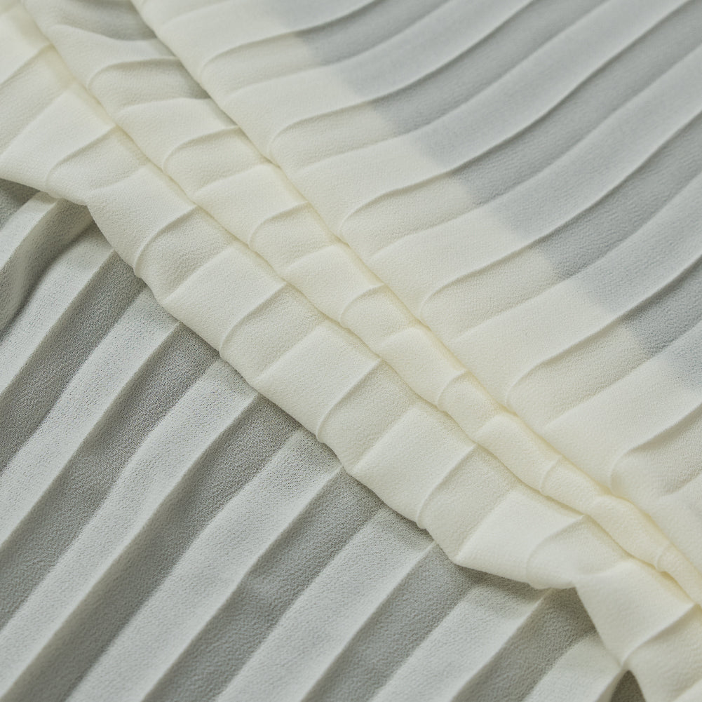 Accordion Pleated Chiffon - Off-White - Etereo Collection Detail Accordion Pleated Chiffon - Off-White - Etereo Collection Detail