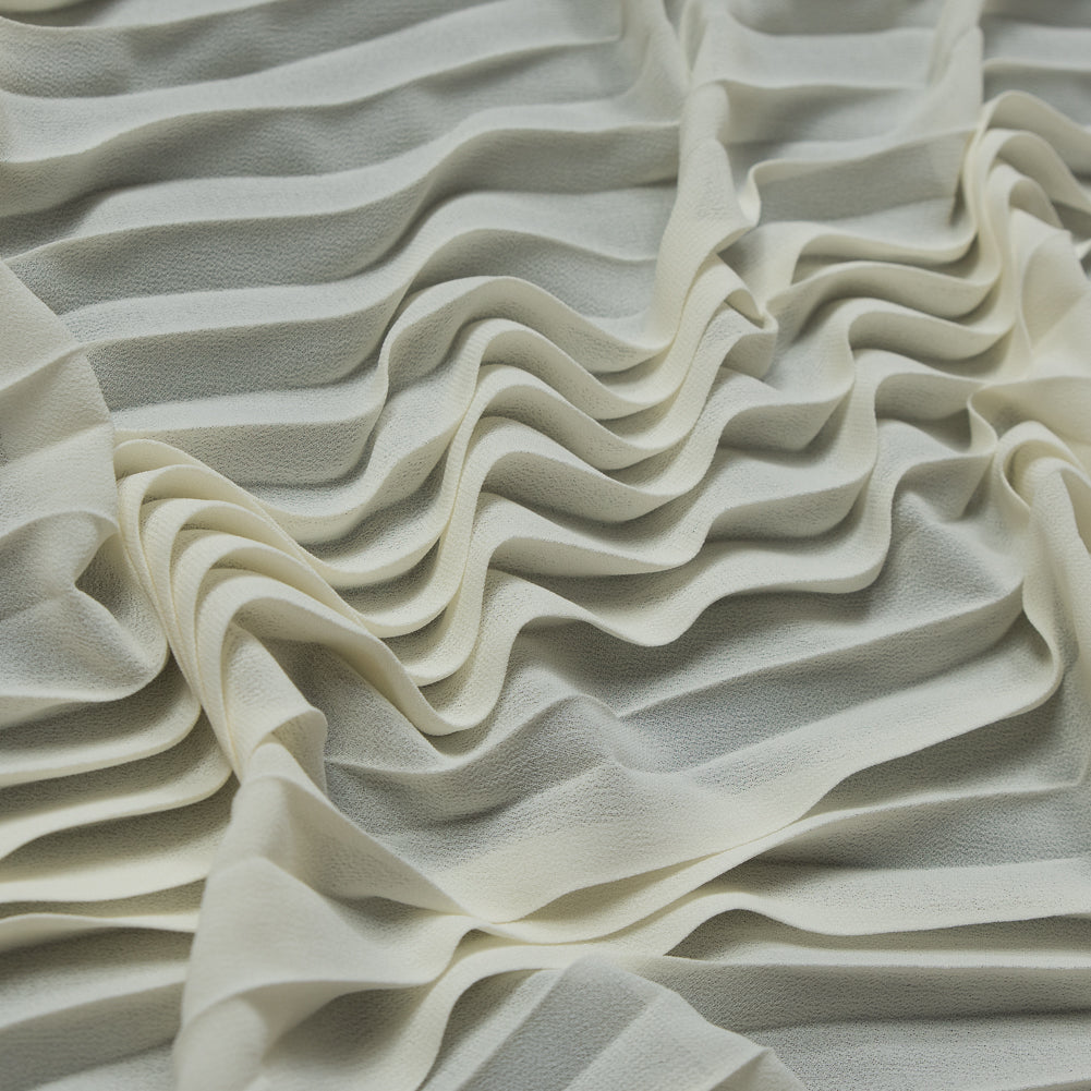 Accordion Pleated Chiffon - Off-White - Etereo Collection Accordion Pleated Chiffon - Off-White - Etereo Collection