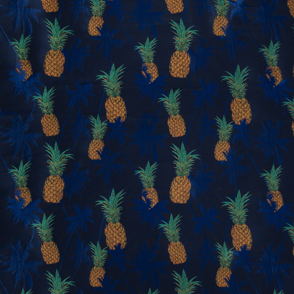 Royal Blue Pineapple Polyester Jacquard Royal Blue Pineapple Polyester Jacquard
