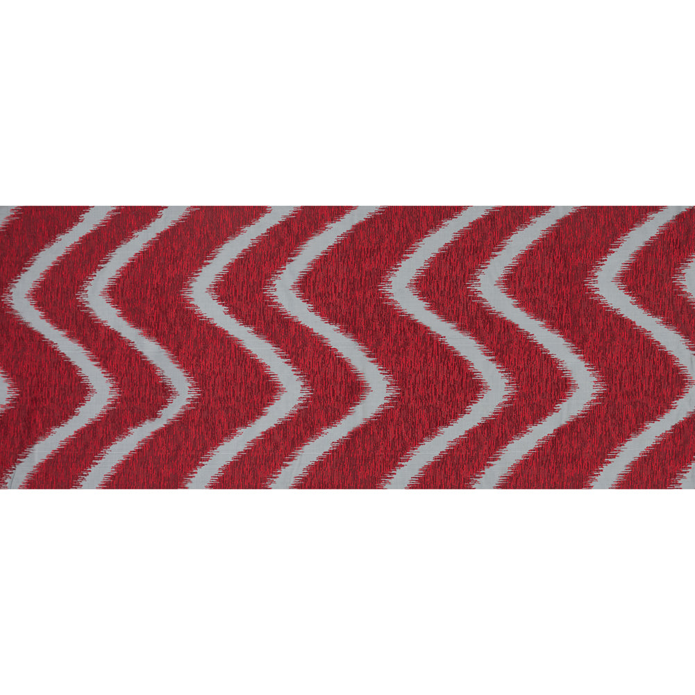 Organza Burnout Jacquard - Red Chevron Folded Organza Burnout Jacquard - Red Chevron Folded