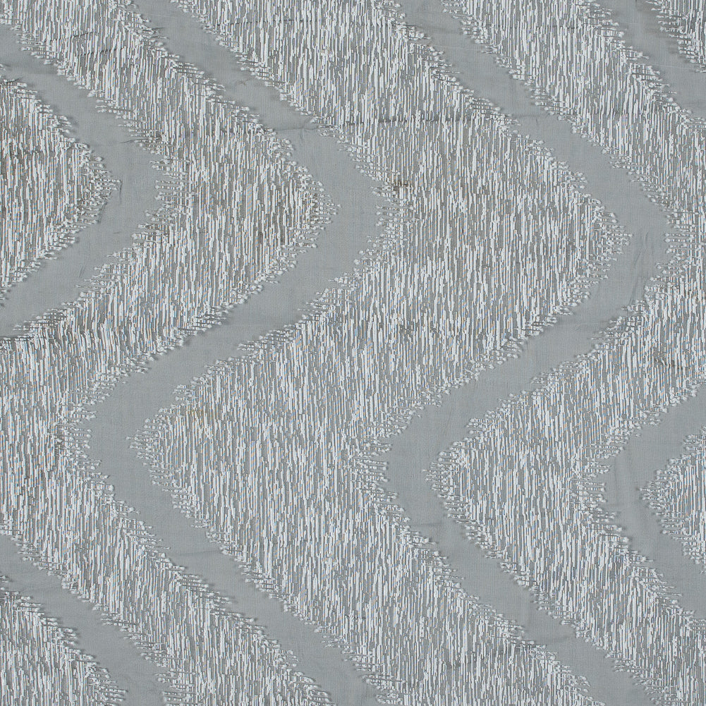 Organza Burnout Jacquard - Silver Chevron Organza Burnout Jacquard - Silver Chevron