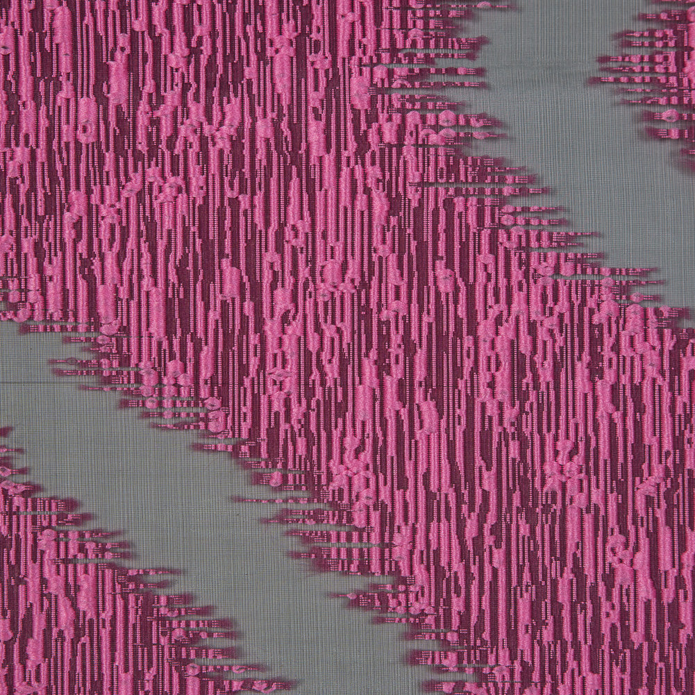 Organza Burnout Jacquard - Pink Chevron Full Organza Burnout Jacquard - Pink Chevron Full