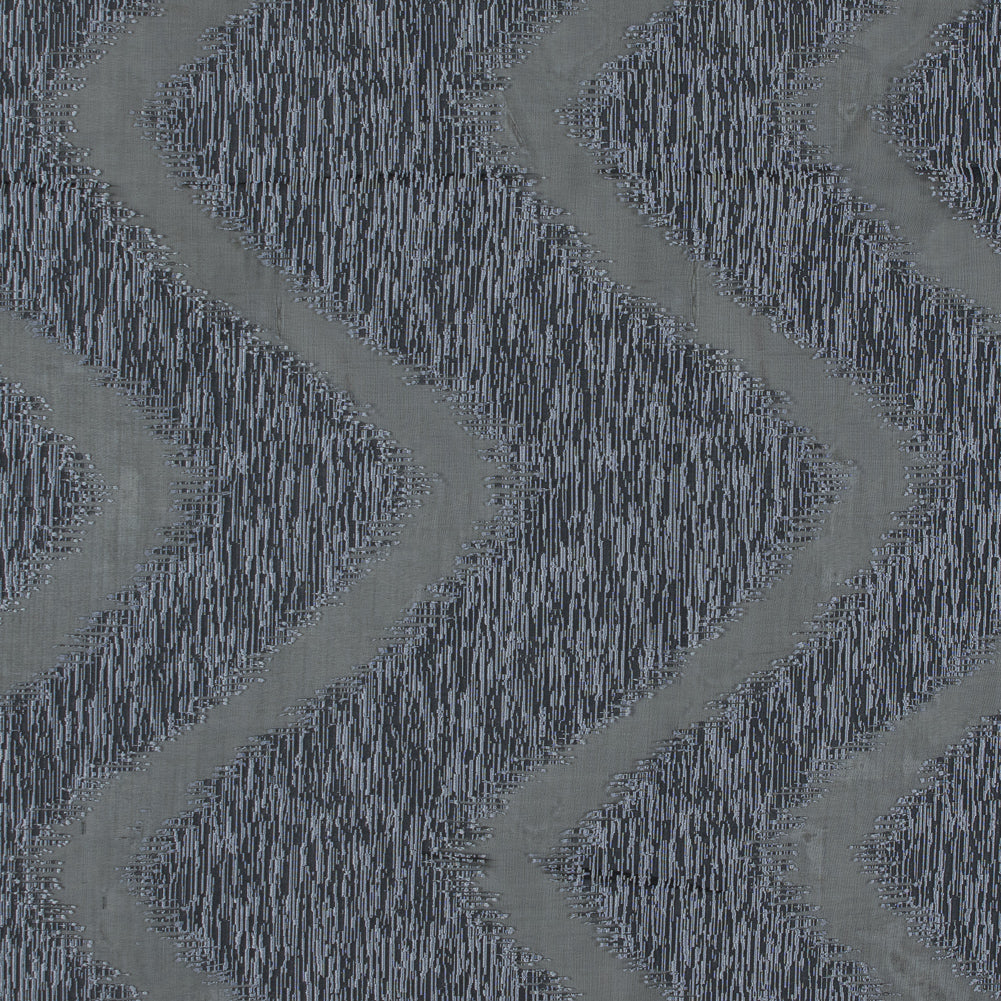 Organza Burnout Jacquard - Gray Chevron Organza Burnout Jacquard - Gray Chevron