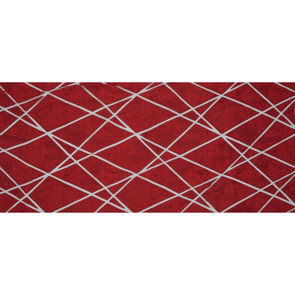 Red Geometric Burnout Jacquard Full Red Geometric Burnout Jacquard Full