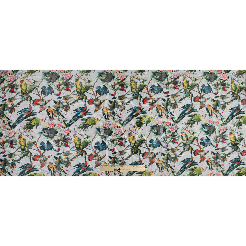 White Parakeet Printed Polyester Jacquard Full White Parakeet Printed Polyester Jacquard Full