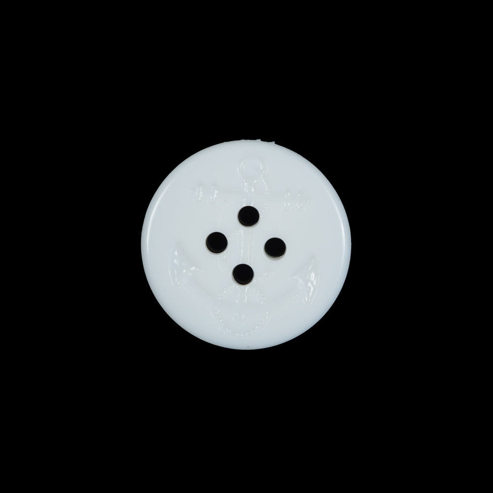White Plastic Anchor 4-Hole Button - 28L/18mm White Plastic Anchor 4-Hole Button - 28L/18mm