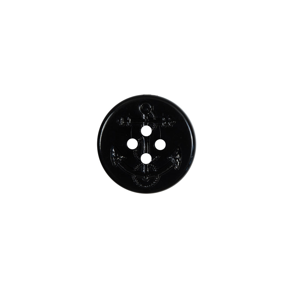 Black Plastic Anchor 4-Hole Button - 20L/12.5mm Black Plastic Anchor 4-Hole Button - 20L/12.5mm