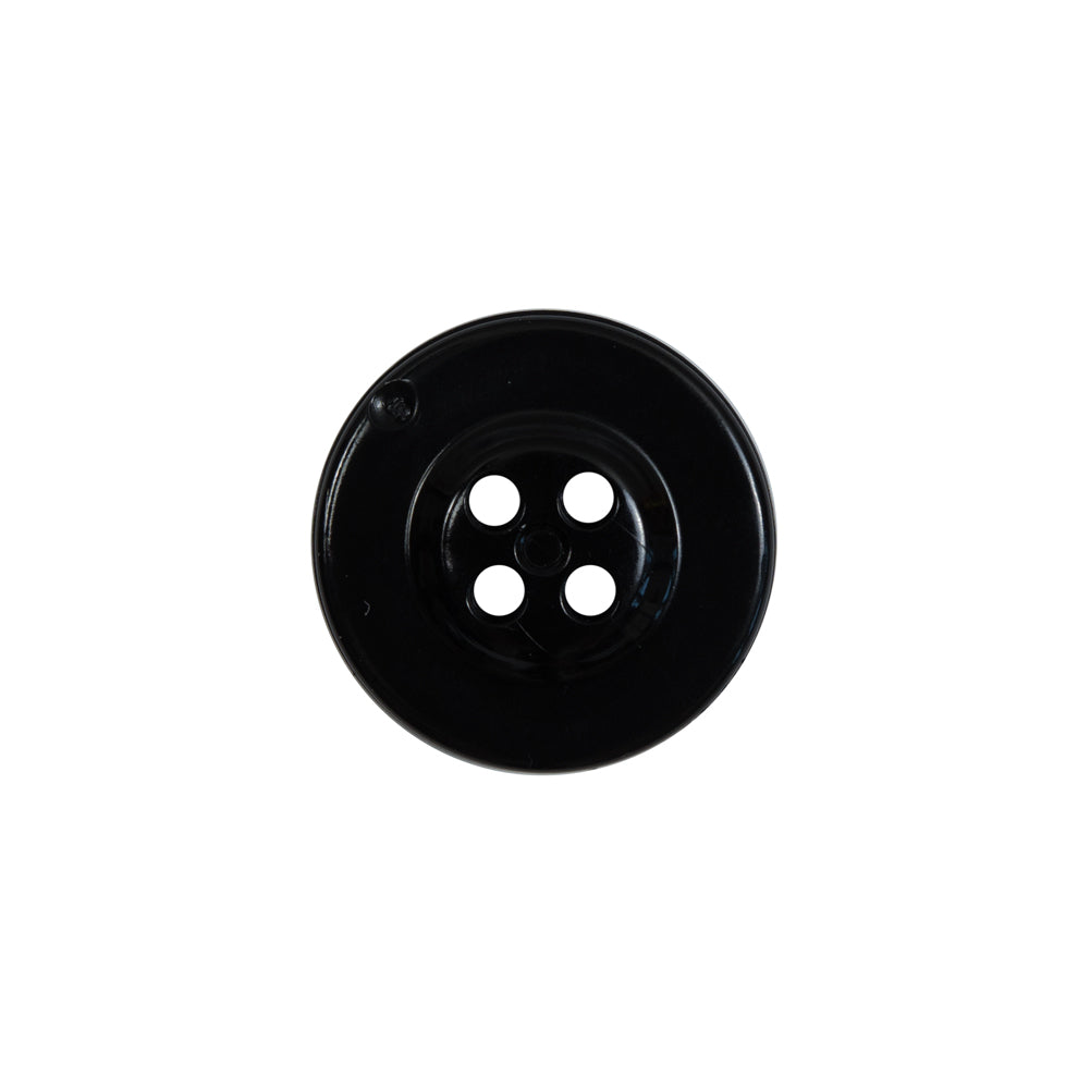 Black Plastic Anchor 4-Hole Button - 28L/18mm Detail Black Plastic Anchor 4-Hole Button - 28L/18mm Detail