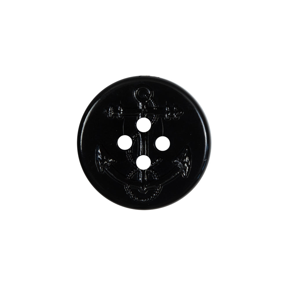 Black Plastic Anchor 4-Hole Button - 32L/20mm Black Plastic Anchor 4-Hole Button - 32L/20mm