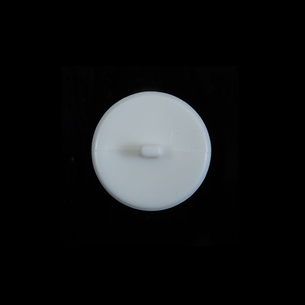 Italian White Beveled Shank Back Button - 24L/15mm Detail Italian White Beveled Shank Back Button - 24L/15mm Detail