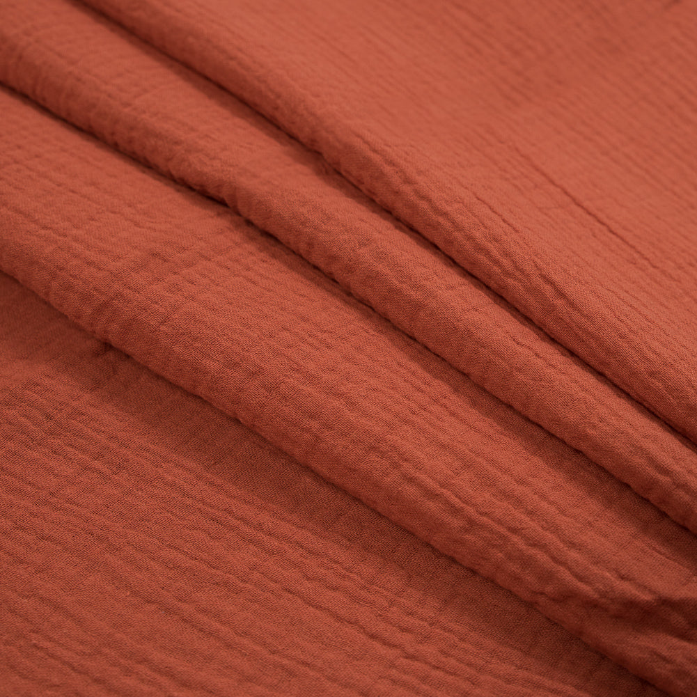 Double Cotton Gauze - Orange Rust - Talamanca Collection Detail Double Cotton Gauze - Orange Rust - Talamanca Collection Detail