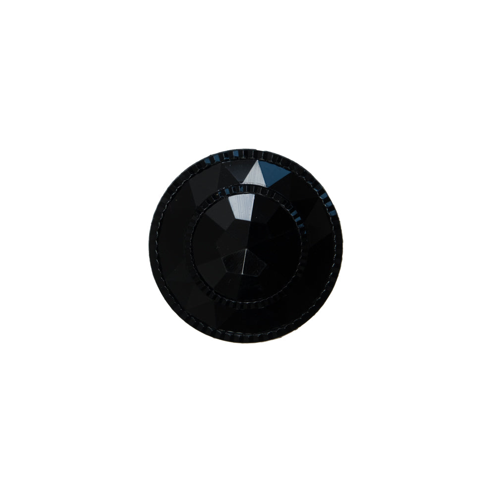 Italian Black Beveled Shank Back Button - 24L/15mm Italian Black Beveled Shank Back Button - 24L/15mm