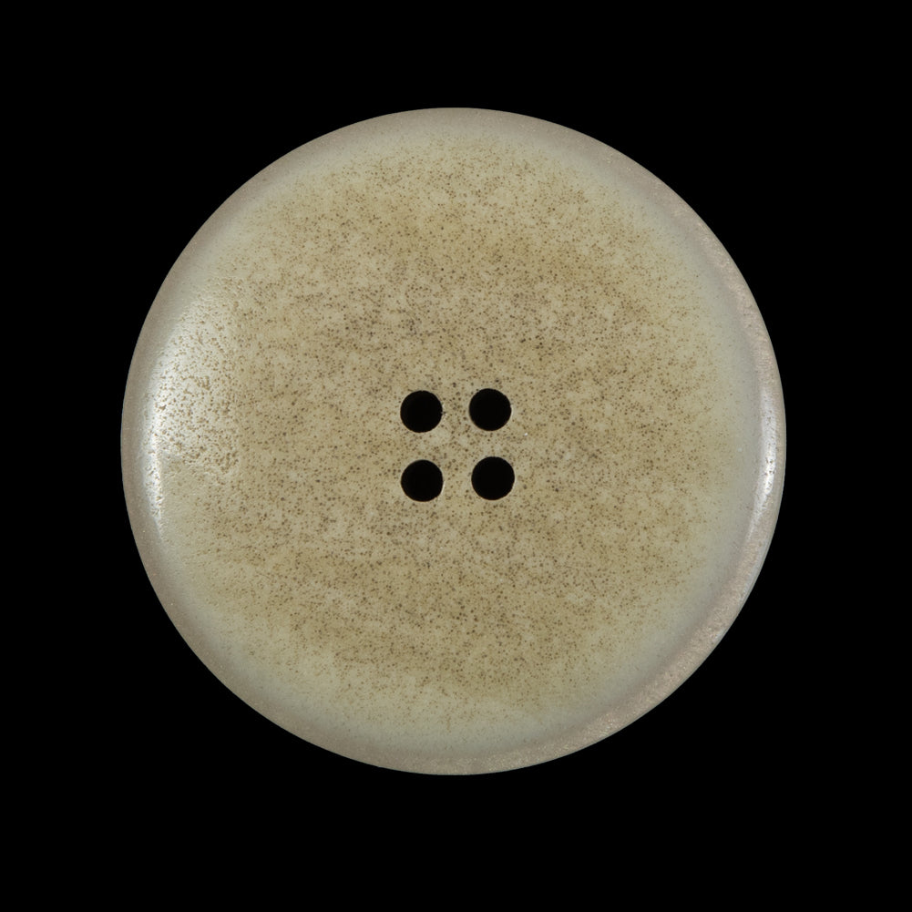 Iridescent Beige Plastic 4-Hole Button - 44L/28mm Detail Iridescent Beige Plastic 4-Hole Button - 44L/28mm Detail