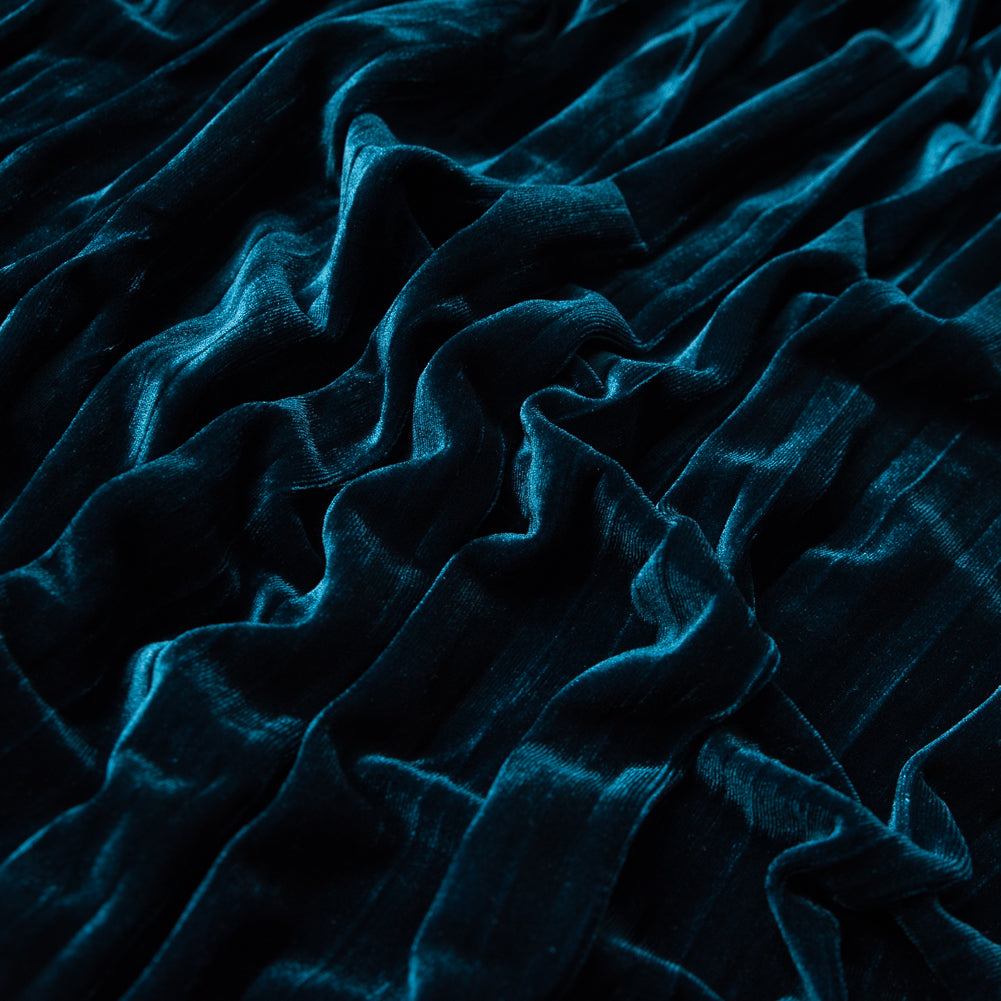 Pleated Velour - Pacific Blue - Tver Collection Pleated Velour - Pacific Blue - Tver Collection