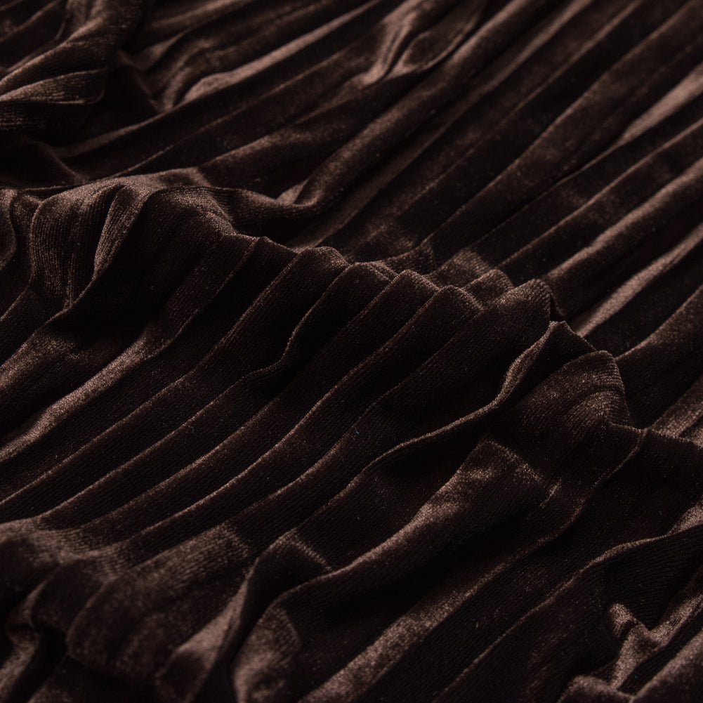 Pleated Velour - Chocolate Brown - Tver Collection Pleated Velour - Chocolate Brown - Tver Collection