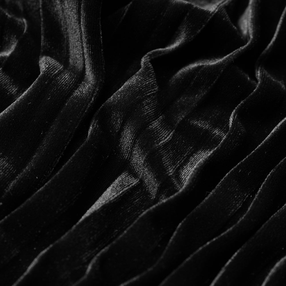 Pleated Velour - Black - Tver Collection Full Pleated Velour - Black - Tver Collection Full