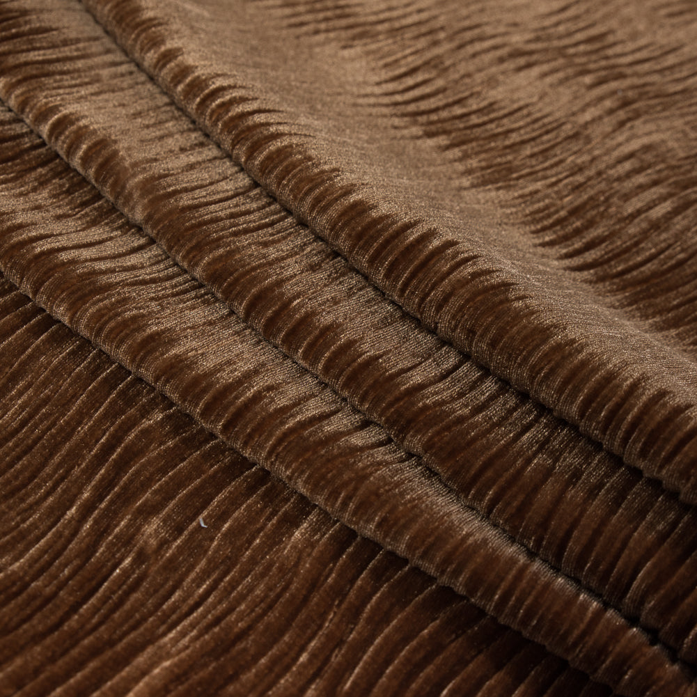 Wavy Crinkled Velour - Curry Gold - Yvonne Collection Folded Wavy Crinkled Velour - Curry Gold - Yvonne Collection Folded