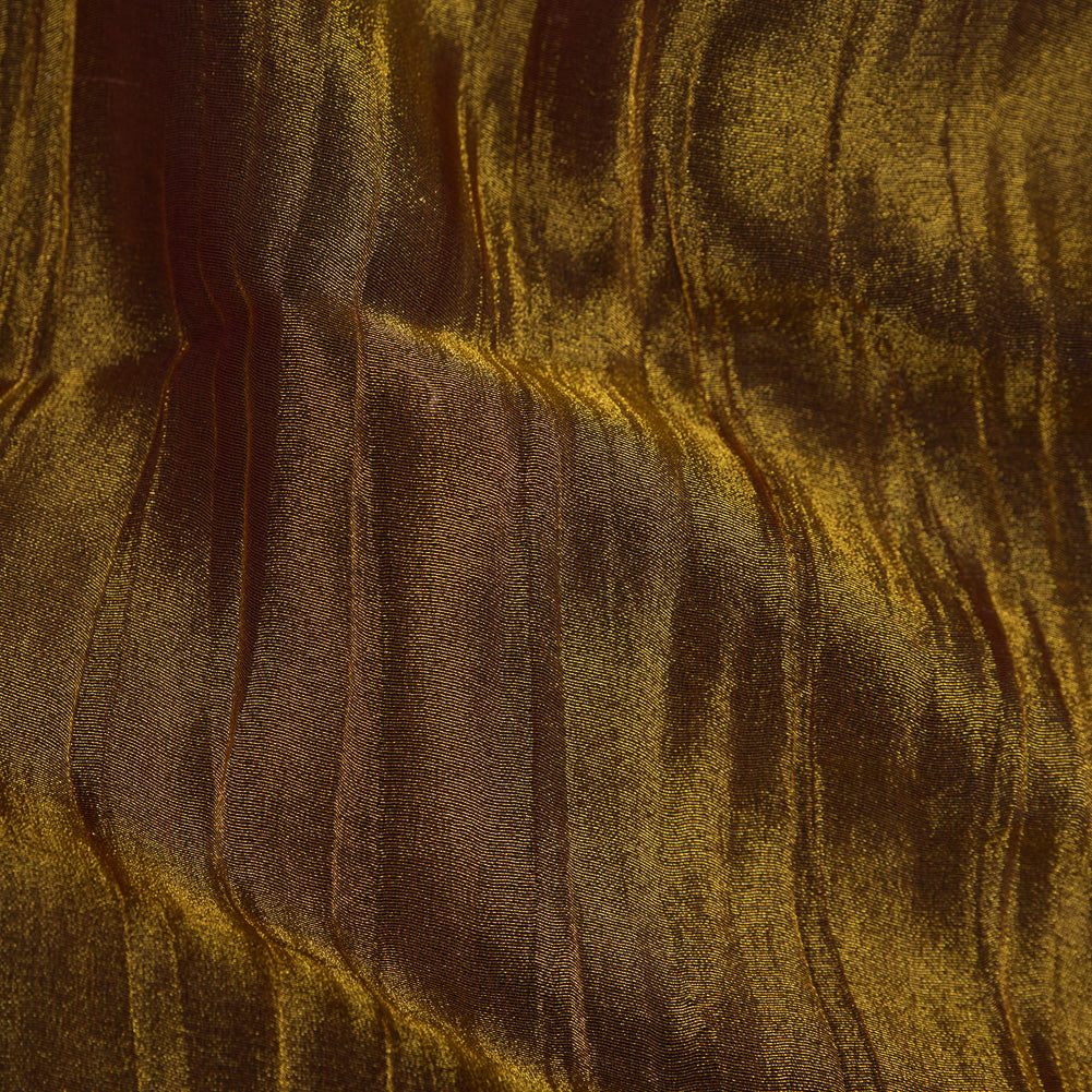 Crushed Nylon Organza - Fuchsia and Gold Full Crushed Nylon Organza - Fuchsia and Gold Full