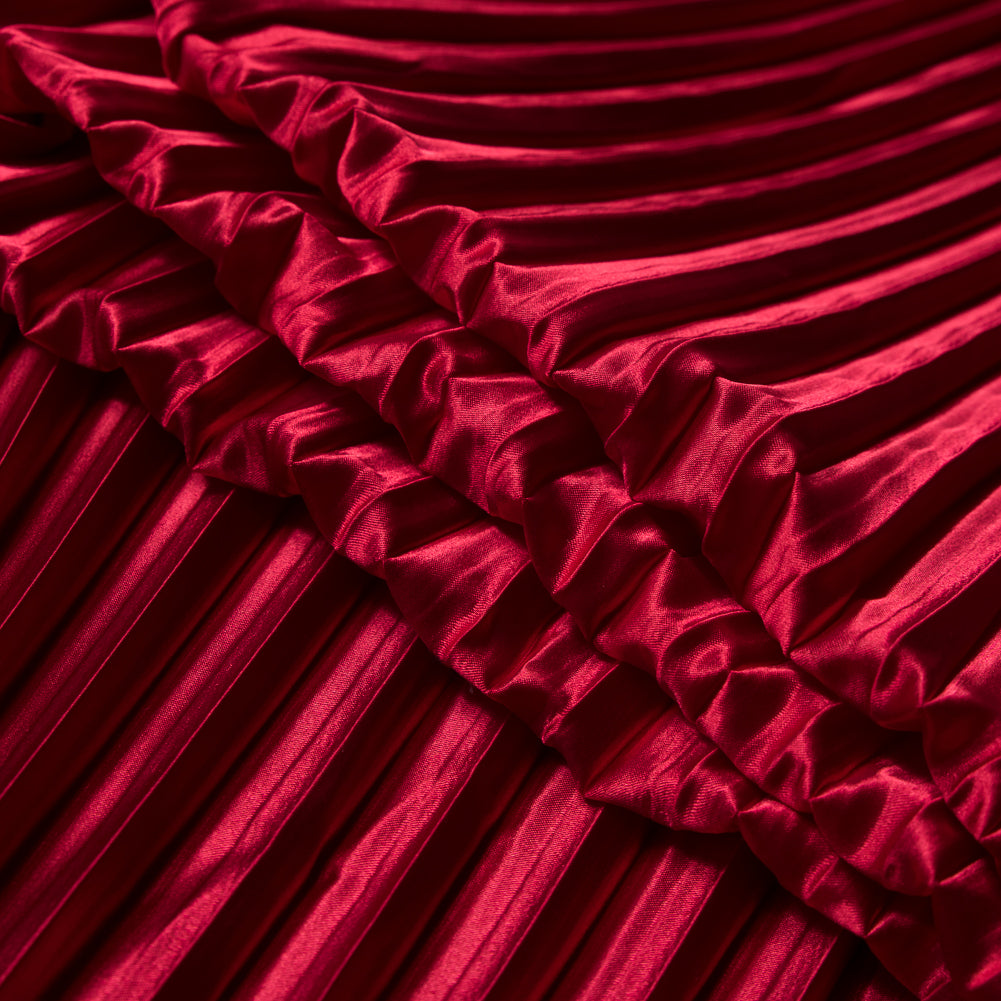 Pleated Stretch Satin - Red - Andreas Collection Detail Pleated Stretch Satin - Red - Andreas Collection Detail