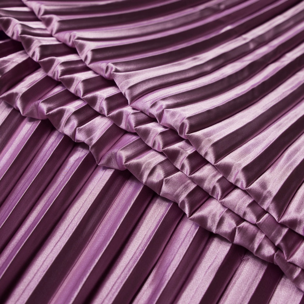 Pleated Stretch Satin - Radiant Orchid - Andreas Collection - Folded Pleated Stretch Satin - Radiant Orchid - Andreas Collection - Folded