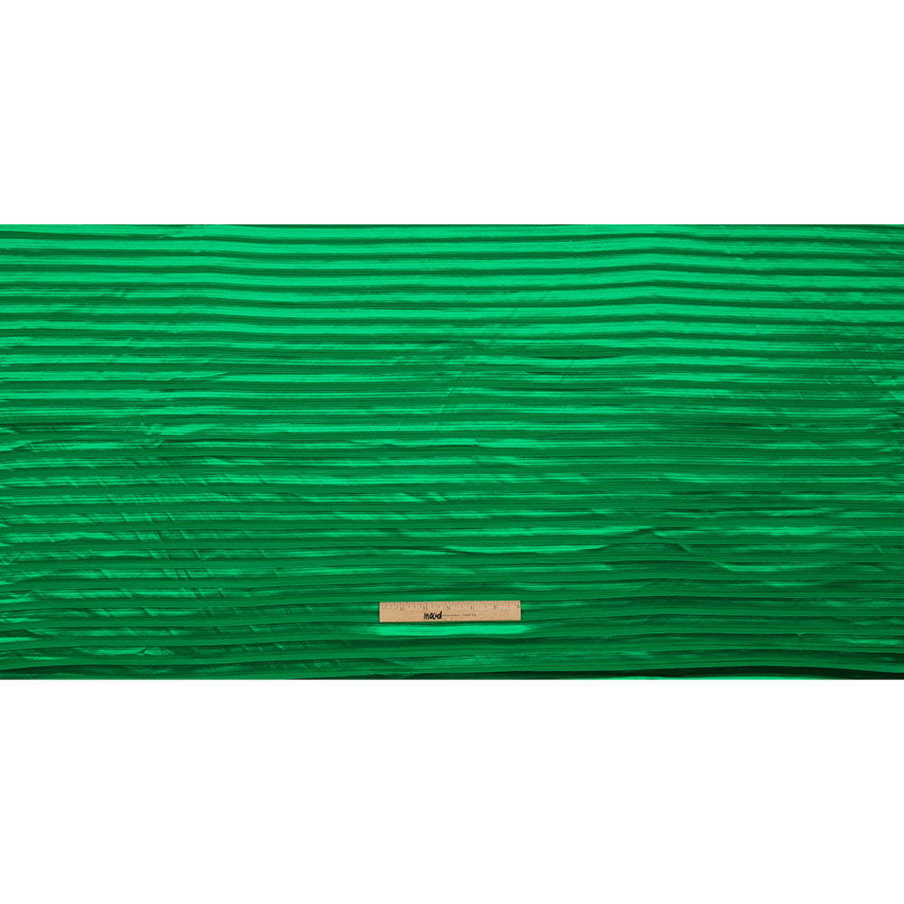 Pleated Stretch Satin - Kelly Green - Andreas Collection Drape Pleated Stretch Satin - Kelly Green - Andreas Collection Drape