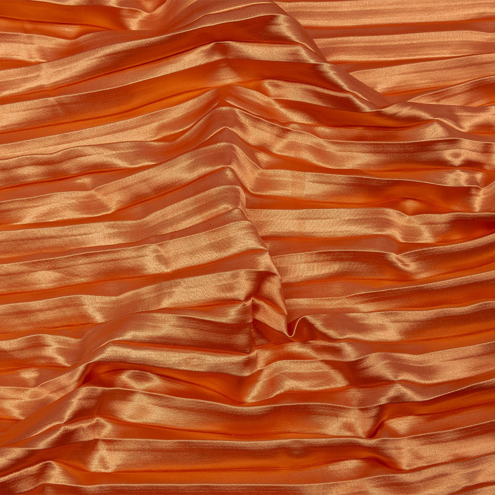 Pleated Stretch Satin - Creamsicle - Andreas Collection Pleated Stretch Satin - Creamsicle - Andreas Collection