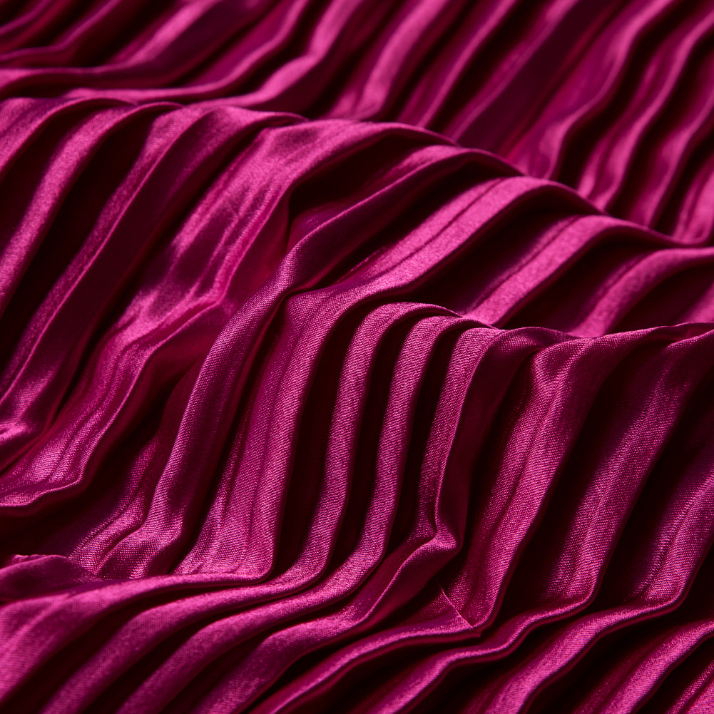 Pleated Stretch Satin - Raspberry Sorbet - Andreas Collection Full Pleated Stretch Satin - Raspberry Sorbet - Andreas Collection Full