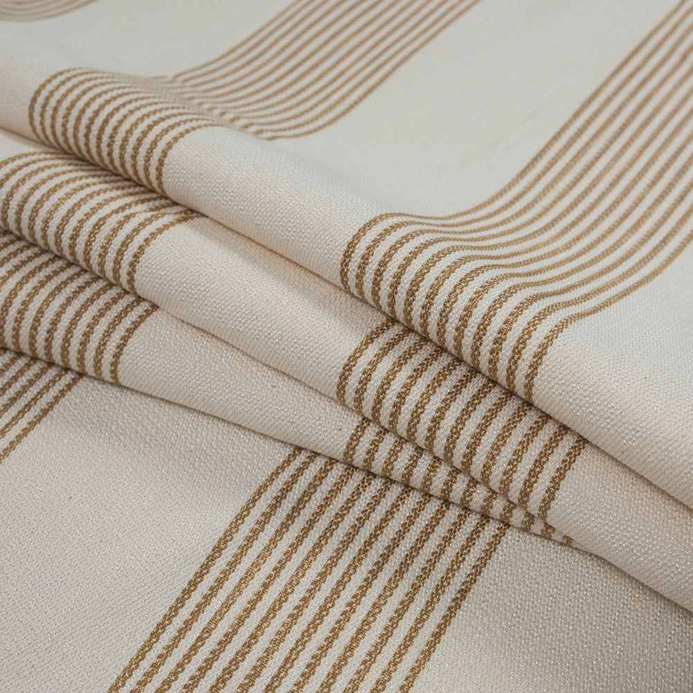 Derek Lam Natural and Straw Striped Cotton Blend Folded Derek Lam Natural and Straw Striped Cotton Blend Folded