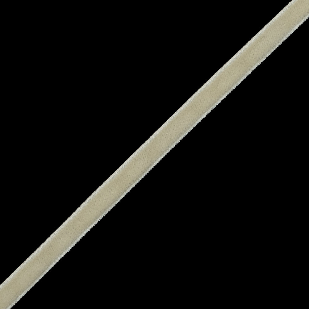 Ivory Single-Faced Velvet Ribbon - 0.25" Detail Ivory Single-Faced Velvet Ribbon - 0.25" Detail