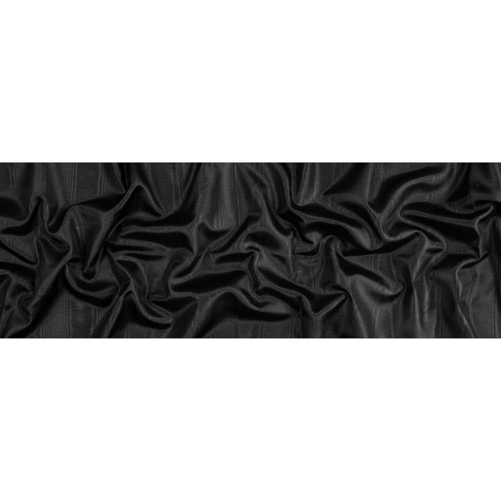 Polyester Moire Bengaline - Jet Black - Florence Collection Folded Polyester Moire Bengaline - Jet Black - Florence Collection Folded