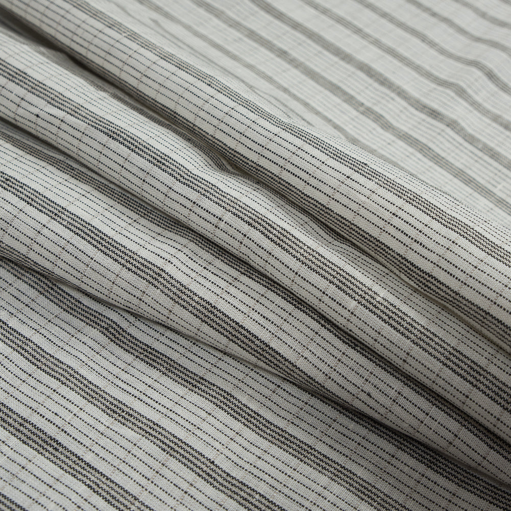 Pale Beige and Black Striped Linen Woven Folded Pale Beige and Black Striped Linen Woven Folded