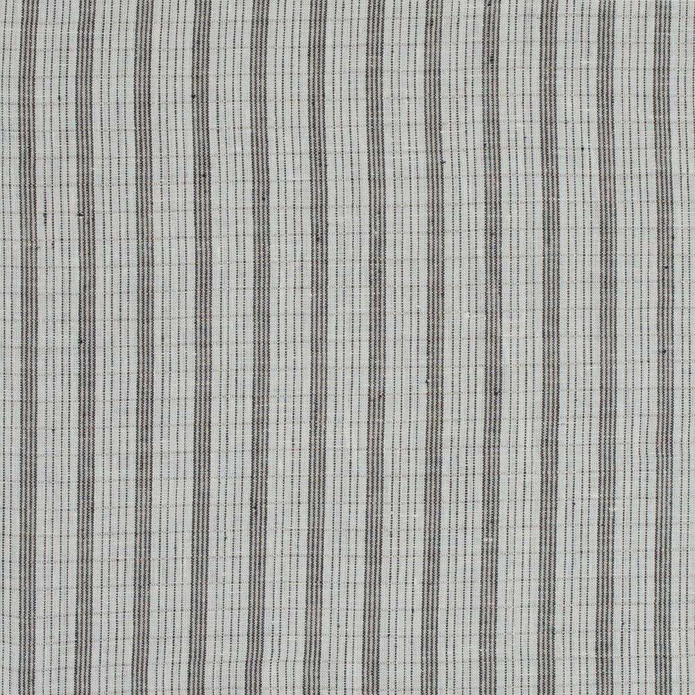 Pale Beige and Black Striped Linen Woven Pale Beige and Black Striped Linen Woven