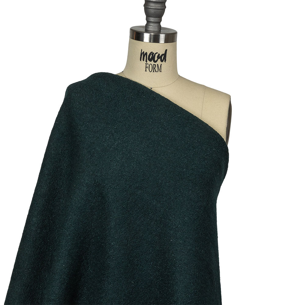 Boiled Wool Coating Fabric - Forest Green - Ketil Collection Detail Boiled Wool Coating Fabric - Forest Green - Ketil Collection Detail