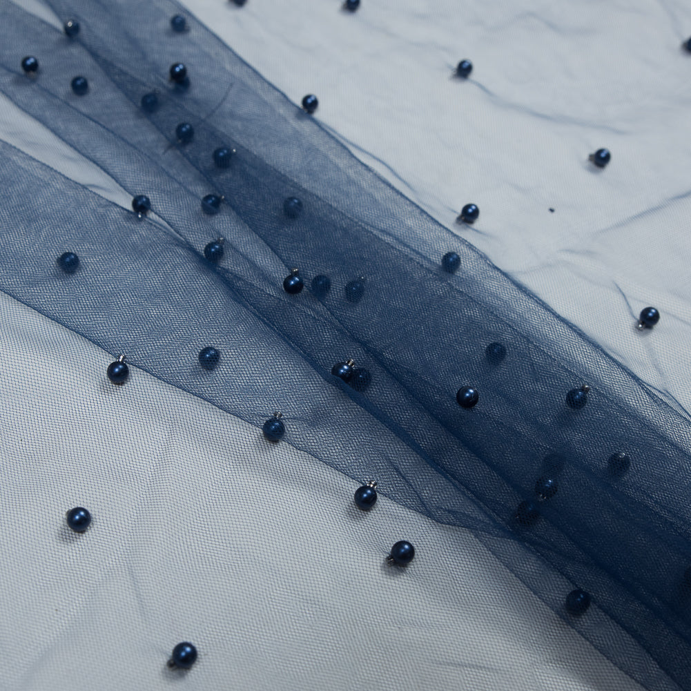 Beaded Tulle - Navy - Sylvie Collection Detail Beaded Tulle - Navy - Sylvie Collection Detail
