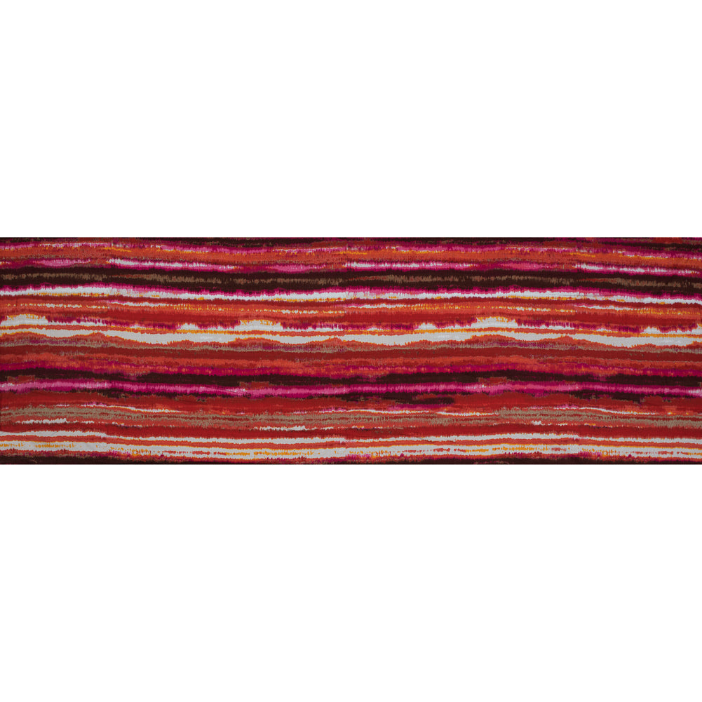 Orange and Fuchsia Ikat Striped Cotton Canvas Full Orange and Fuchsia Ikat Striped Cotton Canvas Full