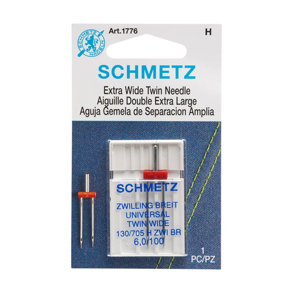 Schmetz Universal Extra Wide Twin Machine Needle - 6.0/100 - 1 ct Schmetz Universal Extra Wide Twin Machine Needle - 6.0/100 - 1 ct