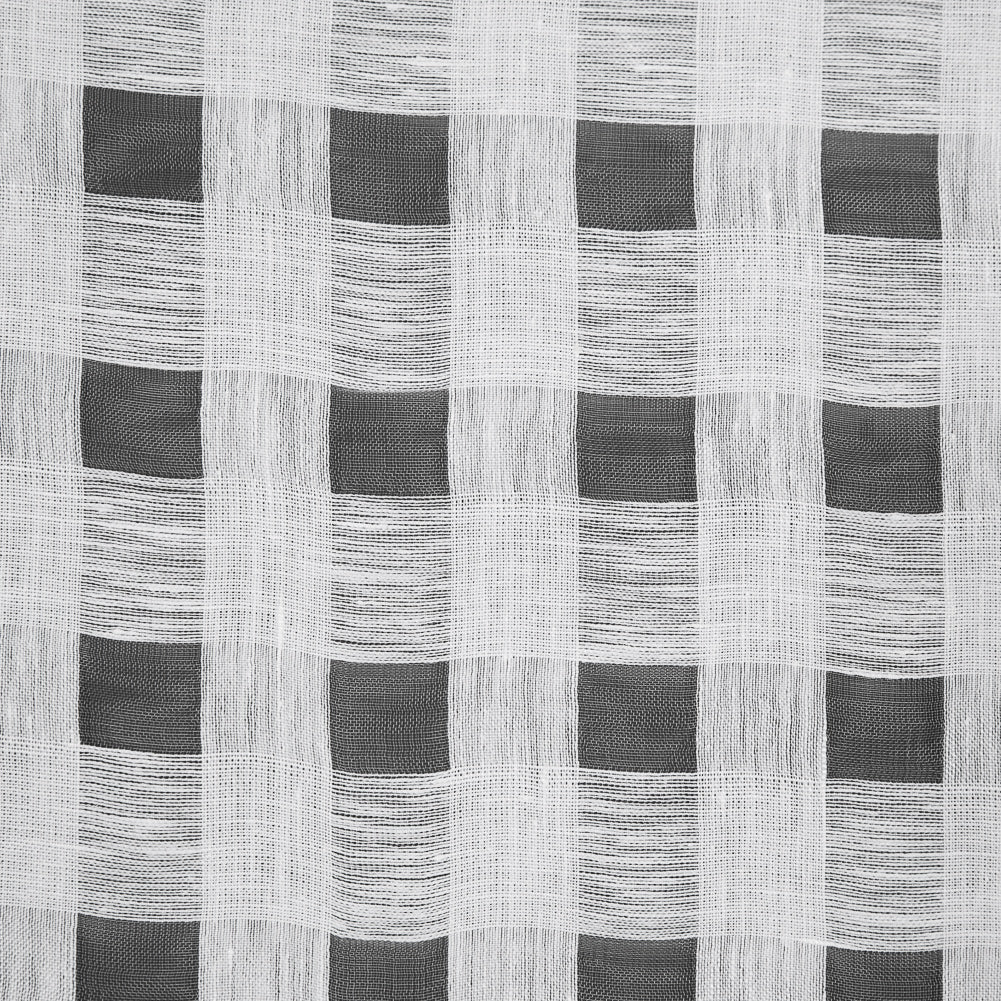 Checkered Linen Woven - White - Katia Collection Full Checkered Linen Woven - White - Katia Collection Full