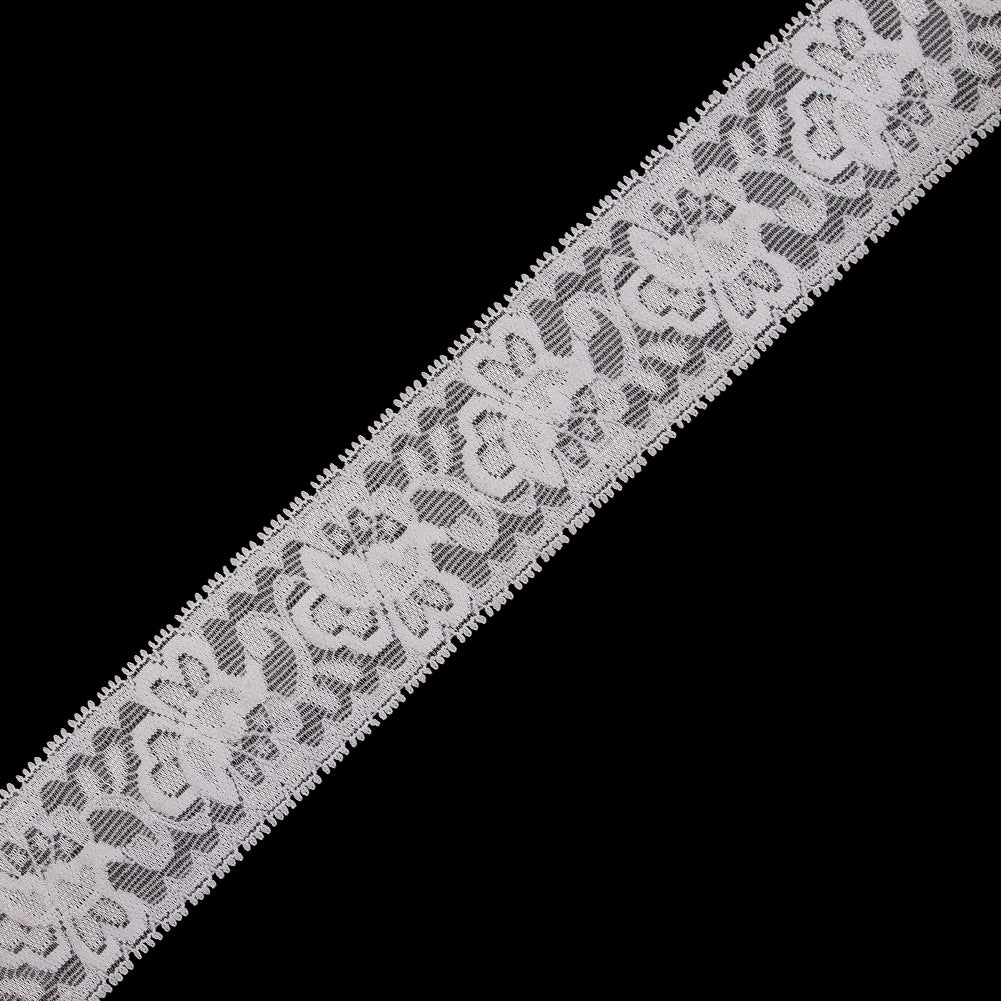Off-White Stretch Lace Trim - 2.625" Off-White Stretch Lace Trim - 2.625"