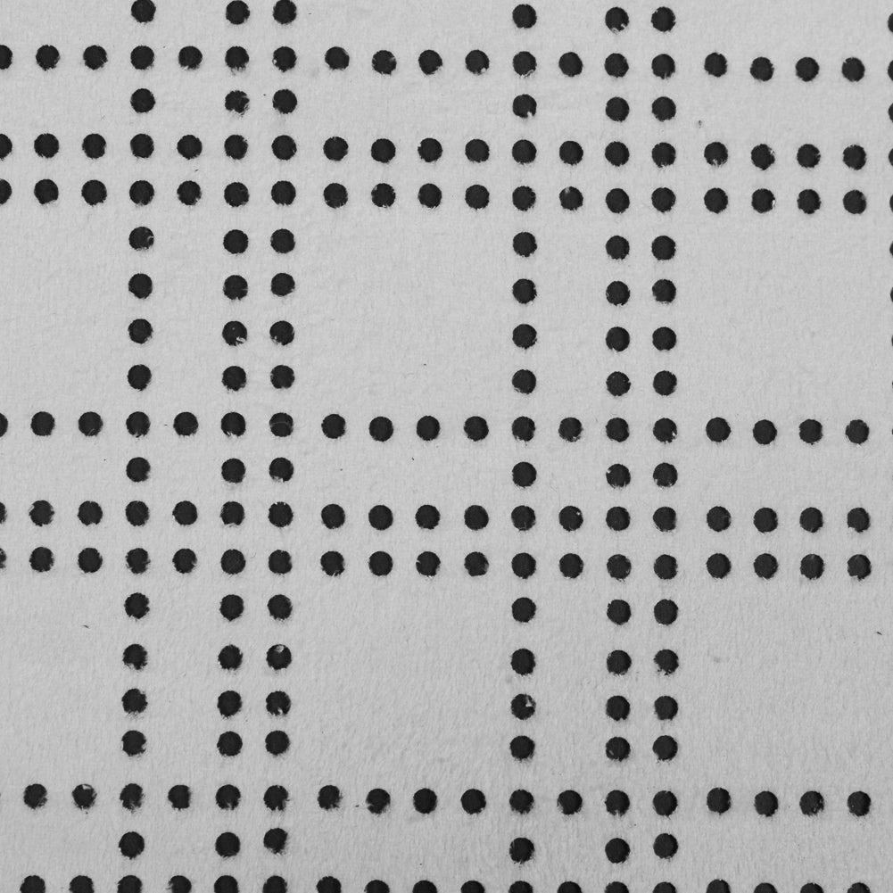 Faux Suede with Perforated Squares - White Detail Faux Suede with Perforated Squares - White Detail