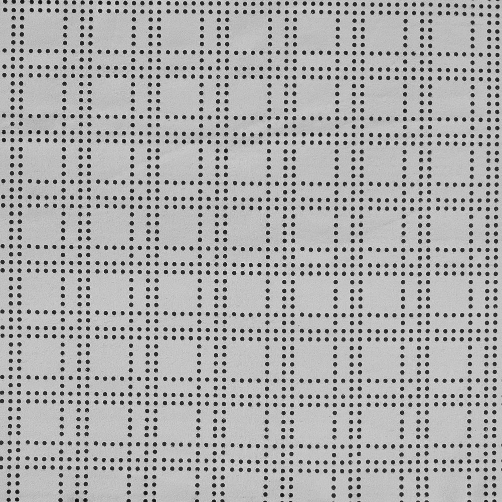 Faux Suede with Perforated Squares - White Faux Suede with Perforated Squares - White