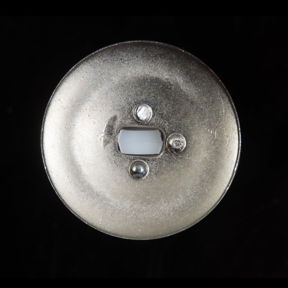 Pearl and Silver Plastic Shank Back Button - 44L/28mm Detail Pearl and Silver Plastic Shank Back Button - 44L/28mm Detail