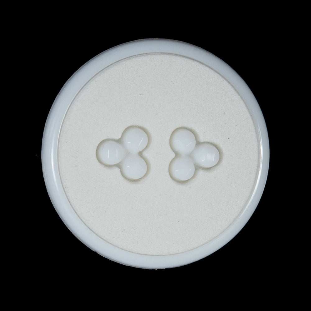 White Matte and Shiny Plastic Button - 44L/28mm White Matte and Shiny Plastic Button - 44L/28mm