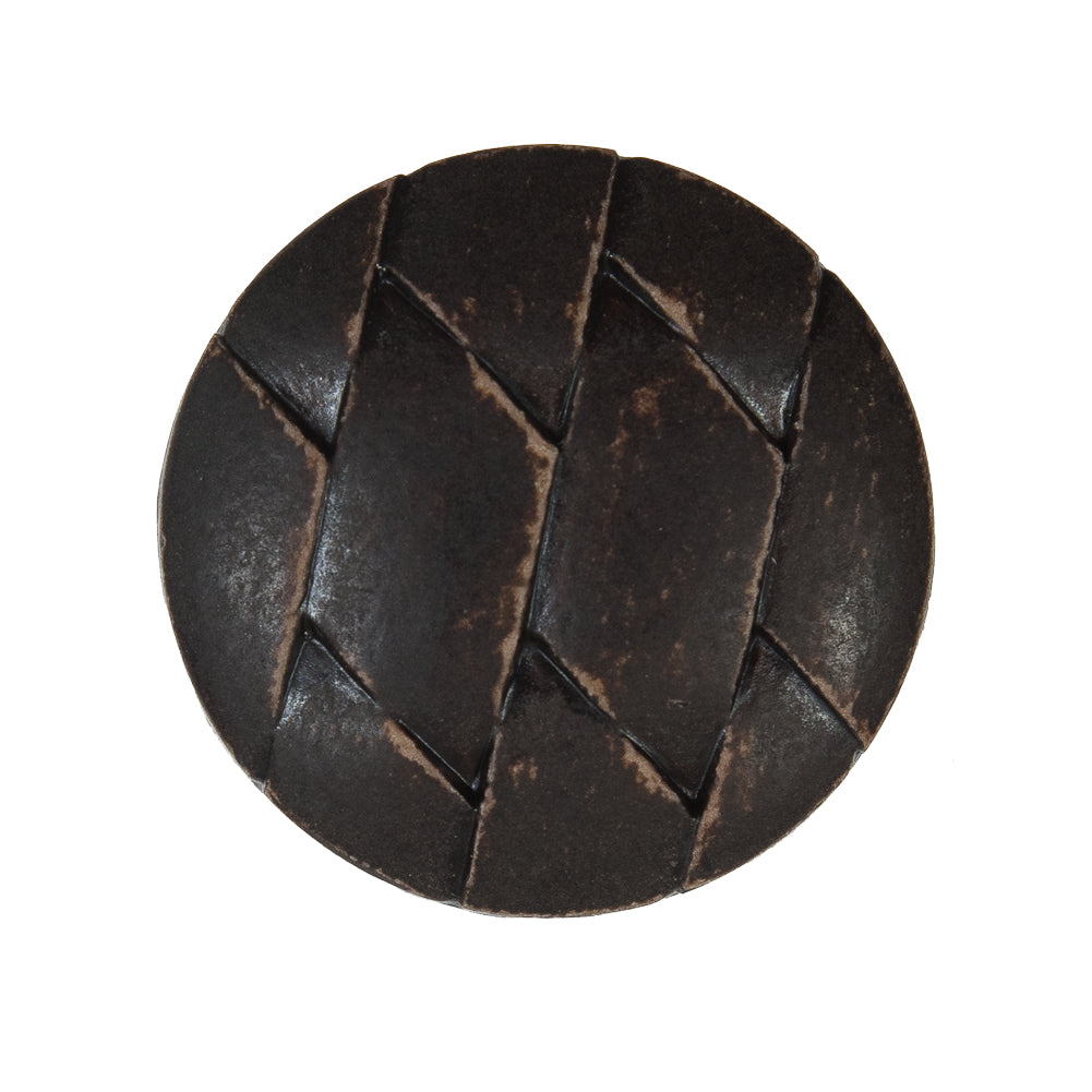 Brown Etched Plastic Shank Back Button - 40L/25.5mm Brown Etched Plastic Shank Back Button - 40L/25.5mm