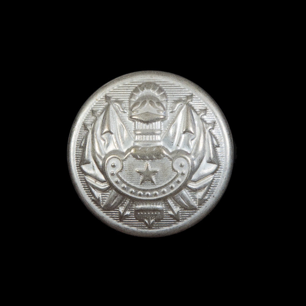 Silver Aluminum Crest Shank Back Button - 36L/23mm Silver Aluminum Crest Shank Back Button - 36L/23mm