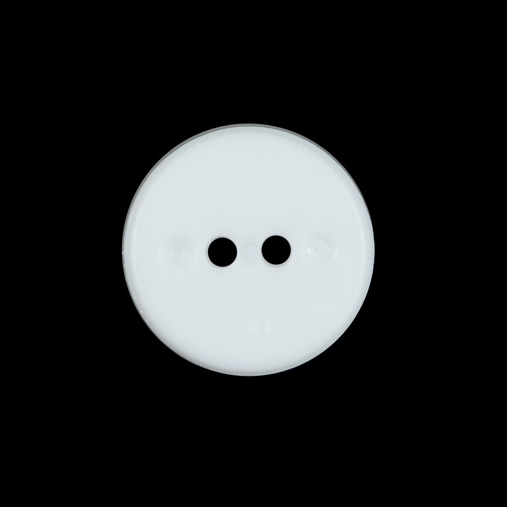 White 2-Hole Concaved Button - 30L/19mm Detail White 2-Hole Concaved Button - 30L/19mm Detail