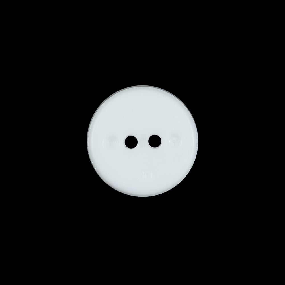 White 2-Hole Concaved Button - 24L/15mm Detail White 2-Hole Concaved Button - 24L/15mm Detail