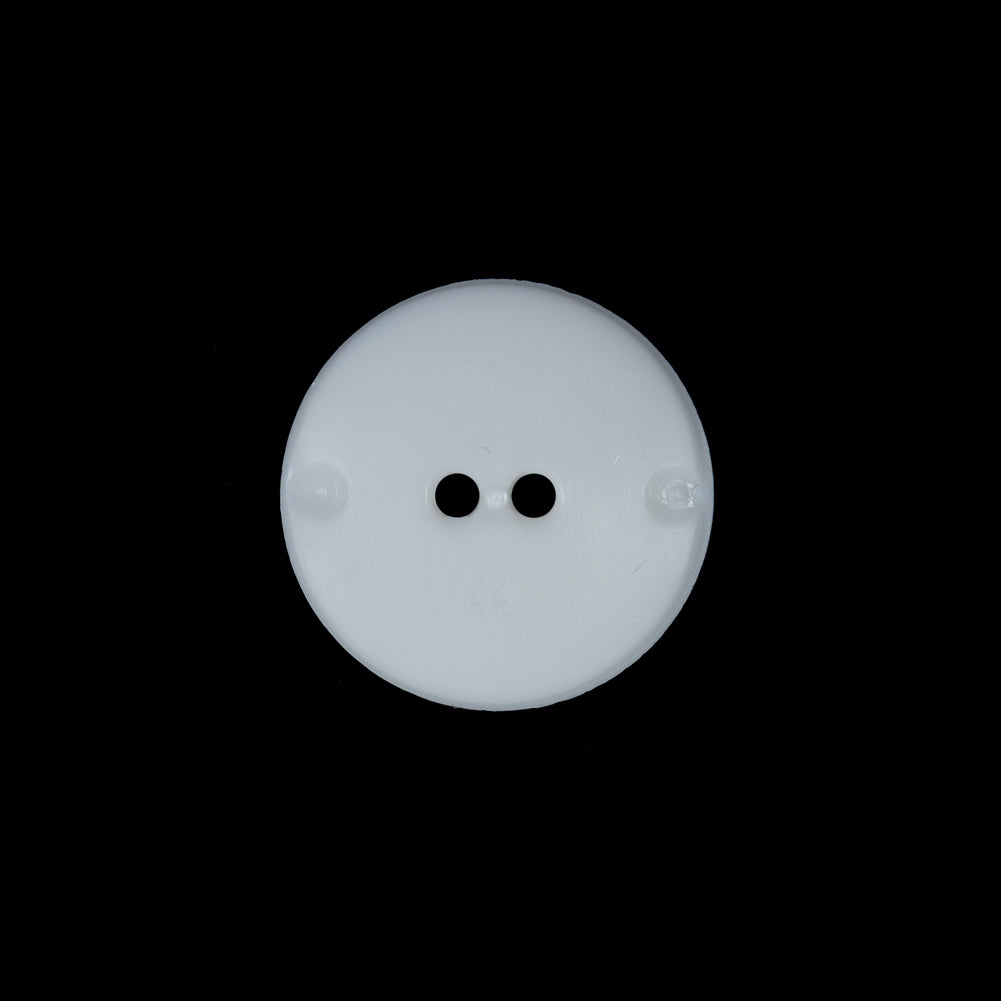 White Etched 2-Hole Plastic Button - 28L/18mm Detail White Etched 2-Hole Plastic Button - 28L/18mm Detail
